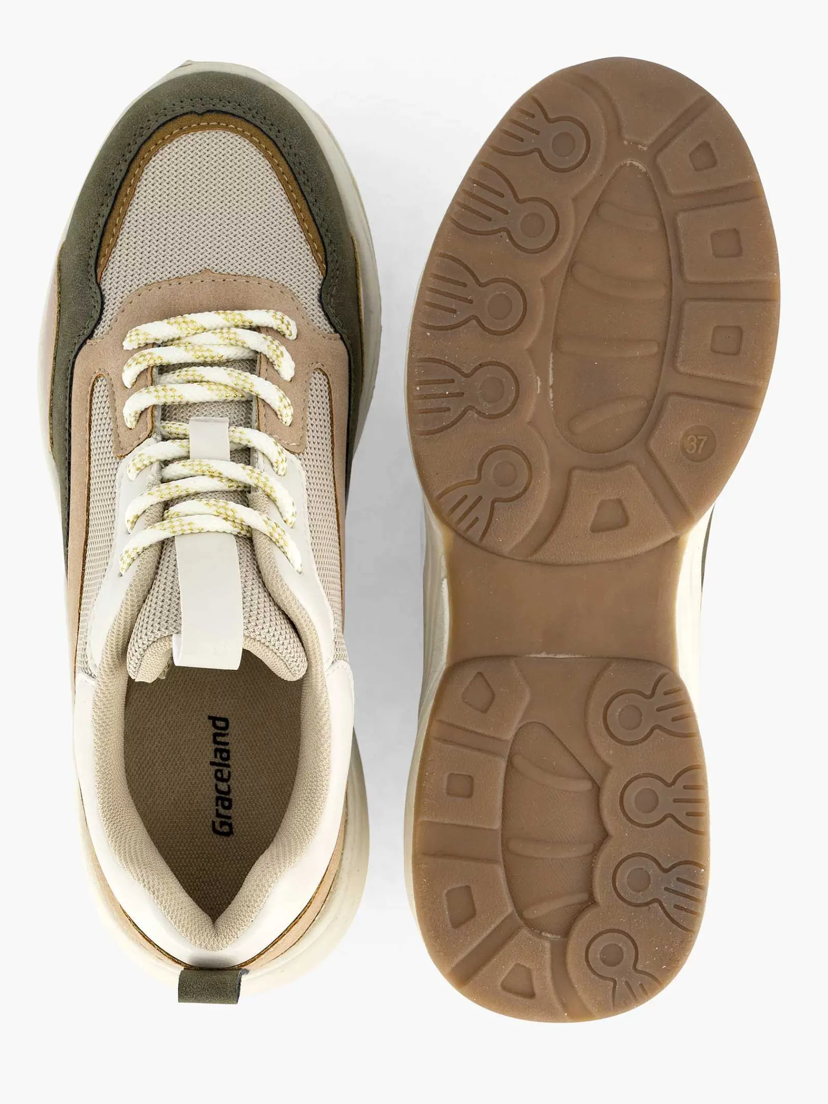 Graceland Sneakers-Beige Chunky Sneaker