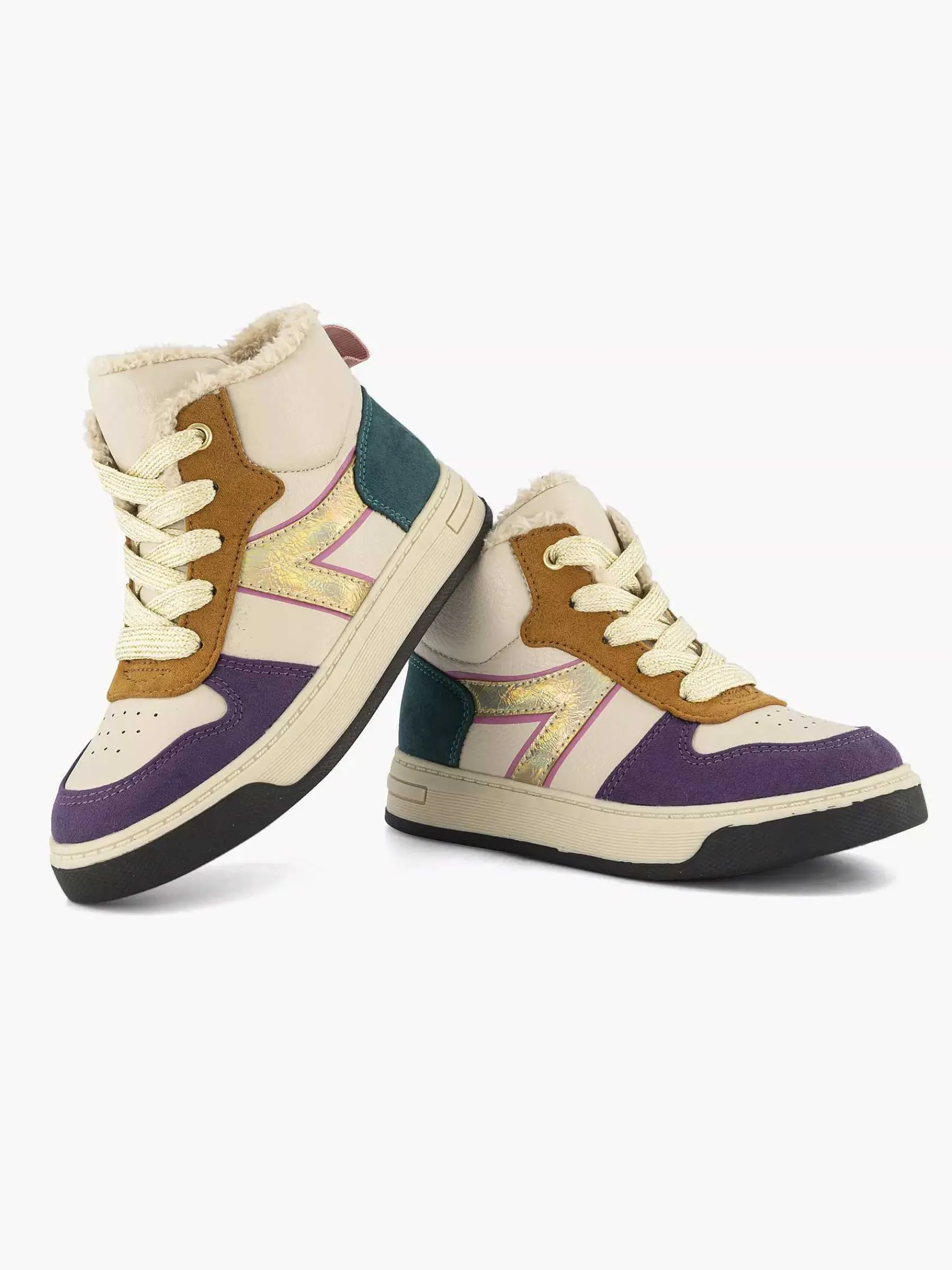 Oxmox Jongensschoenen-Beige Hoge Sneaker