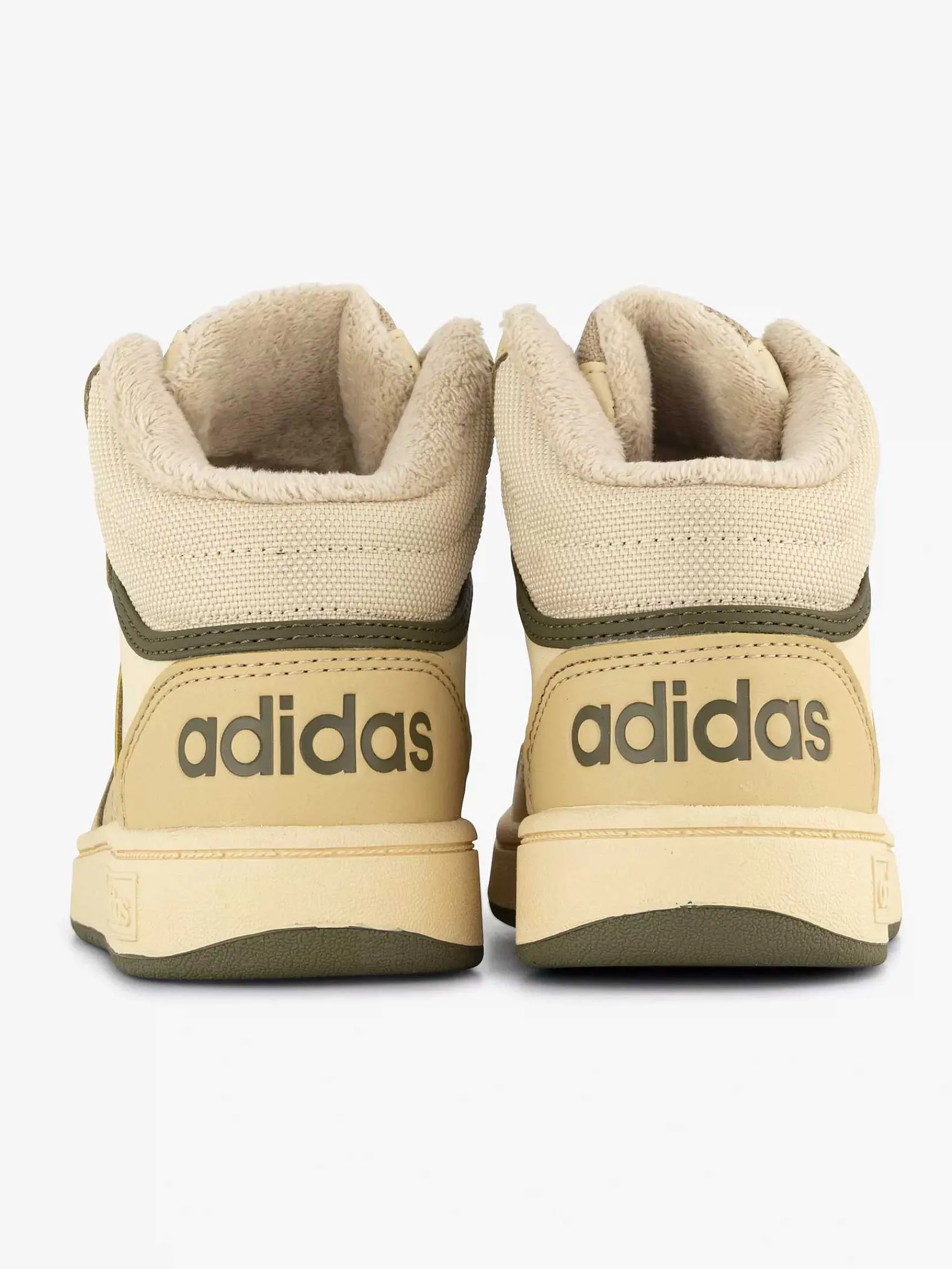 adidas Jongensschoenen-Beige Hoops Mid 3.0 K
