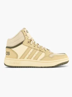 adidas Jongensschoenen-Beige Hoops Mid 3.0 K