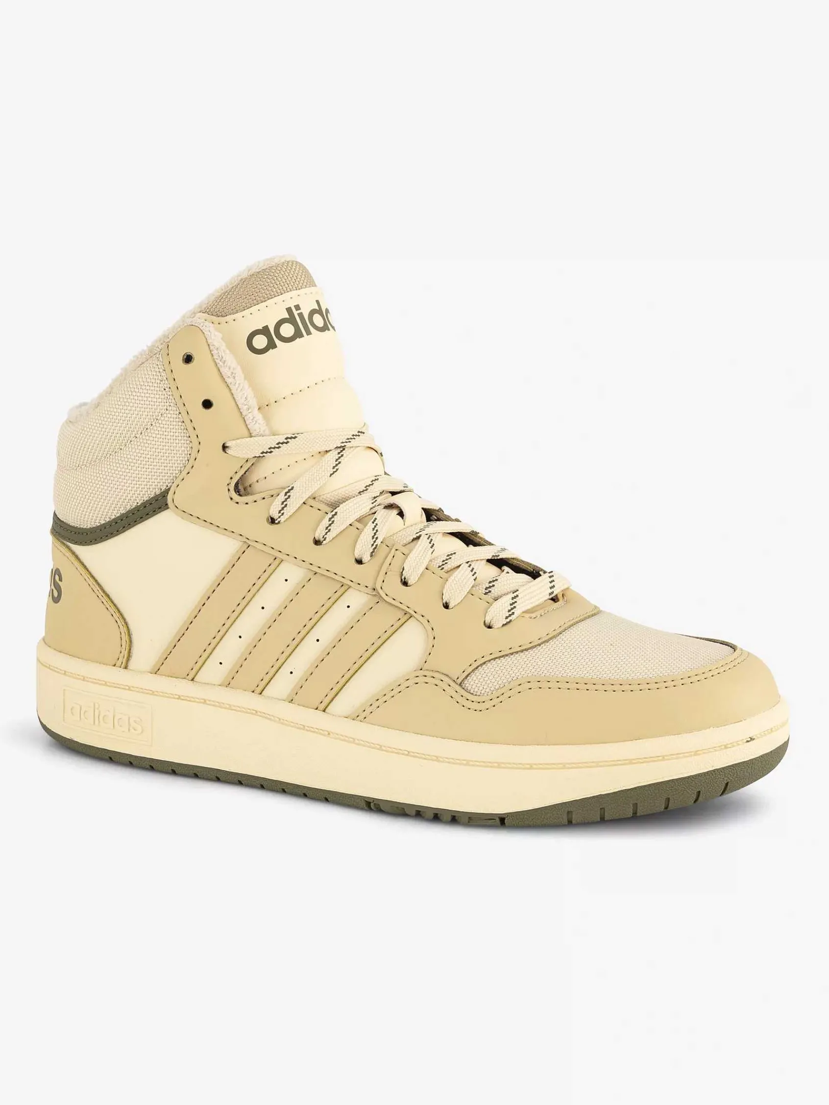 adidas Jongensschoenen-Beige Hoops Mid 3.0 K