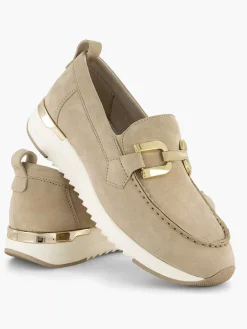 Medicus Comfort Schoenen-Beige Leren Comfort Instapper