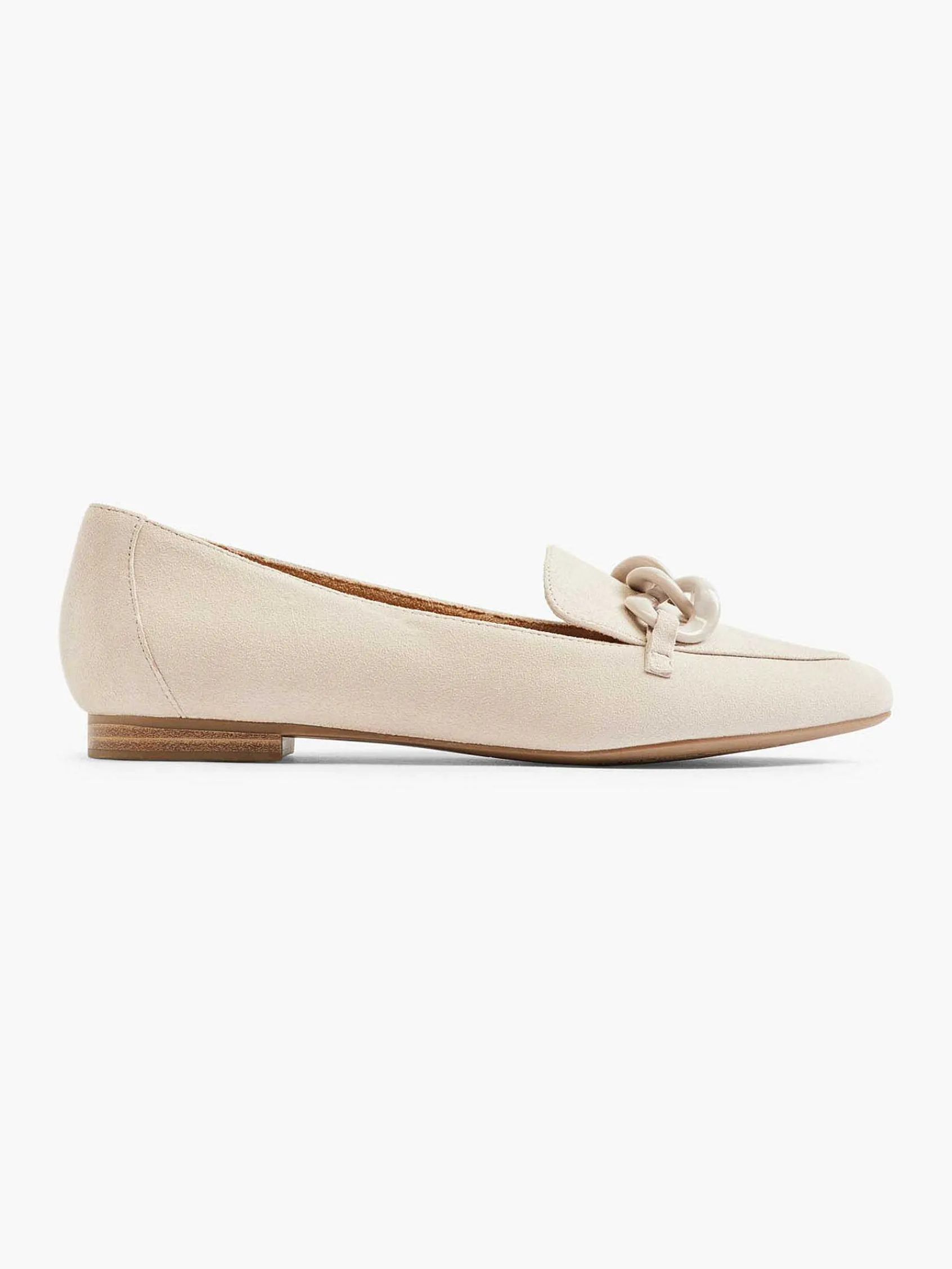 5th Avenue Instappers-Beige Leren Loafer Sierketting