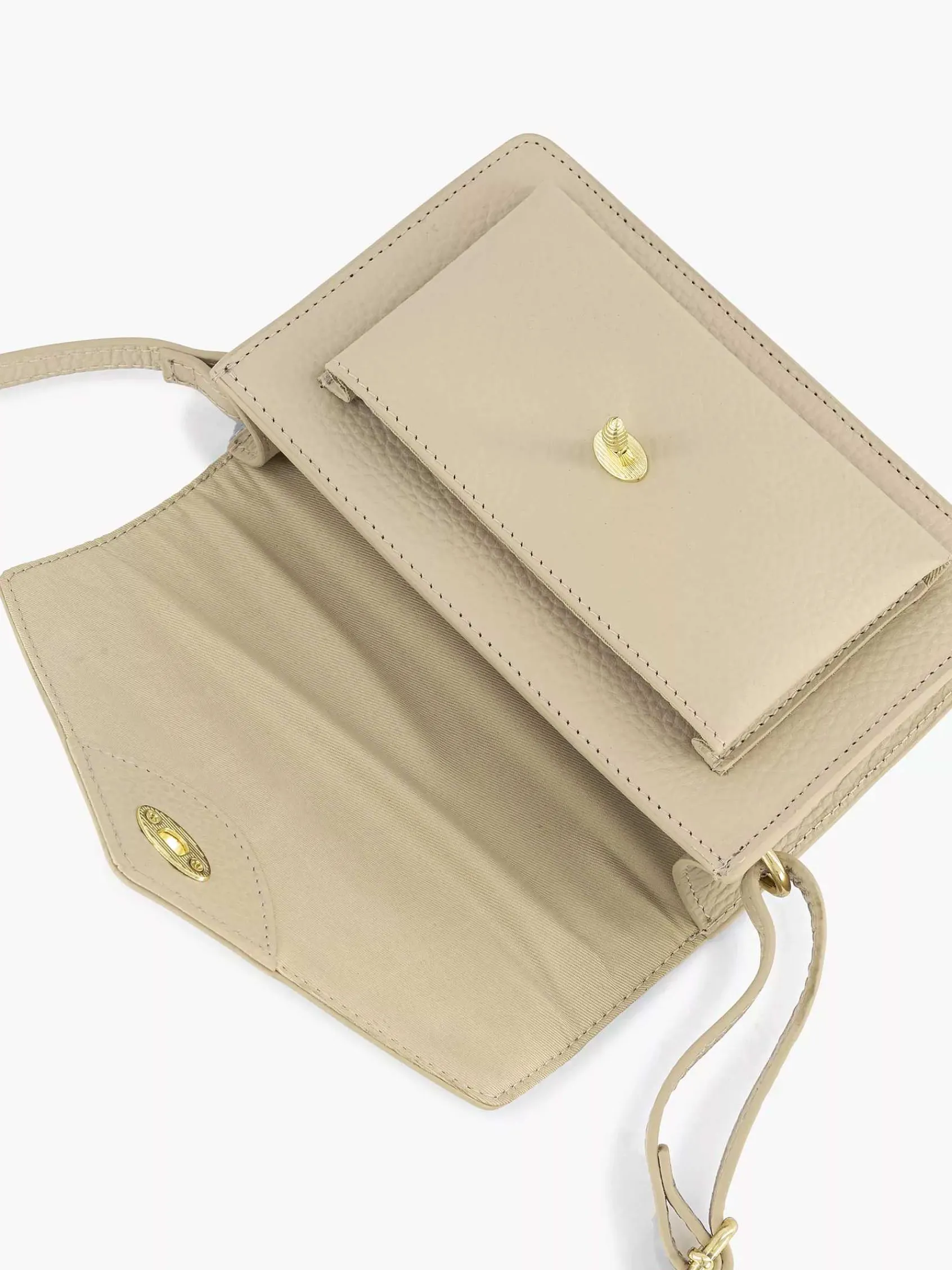 5th Avenue Tassen-Beige Leren Schoudertas
