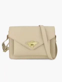 5th Avenue Tassen-Beige Leren Schoudertas