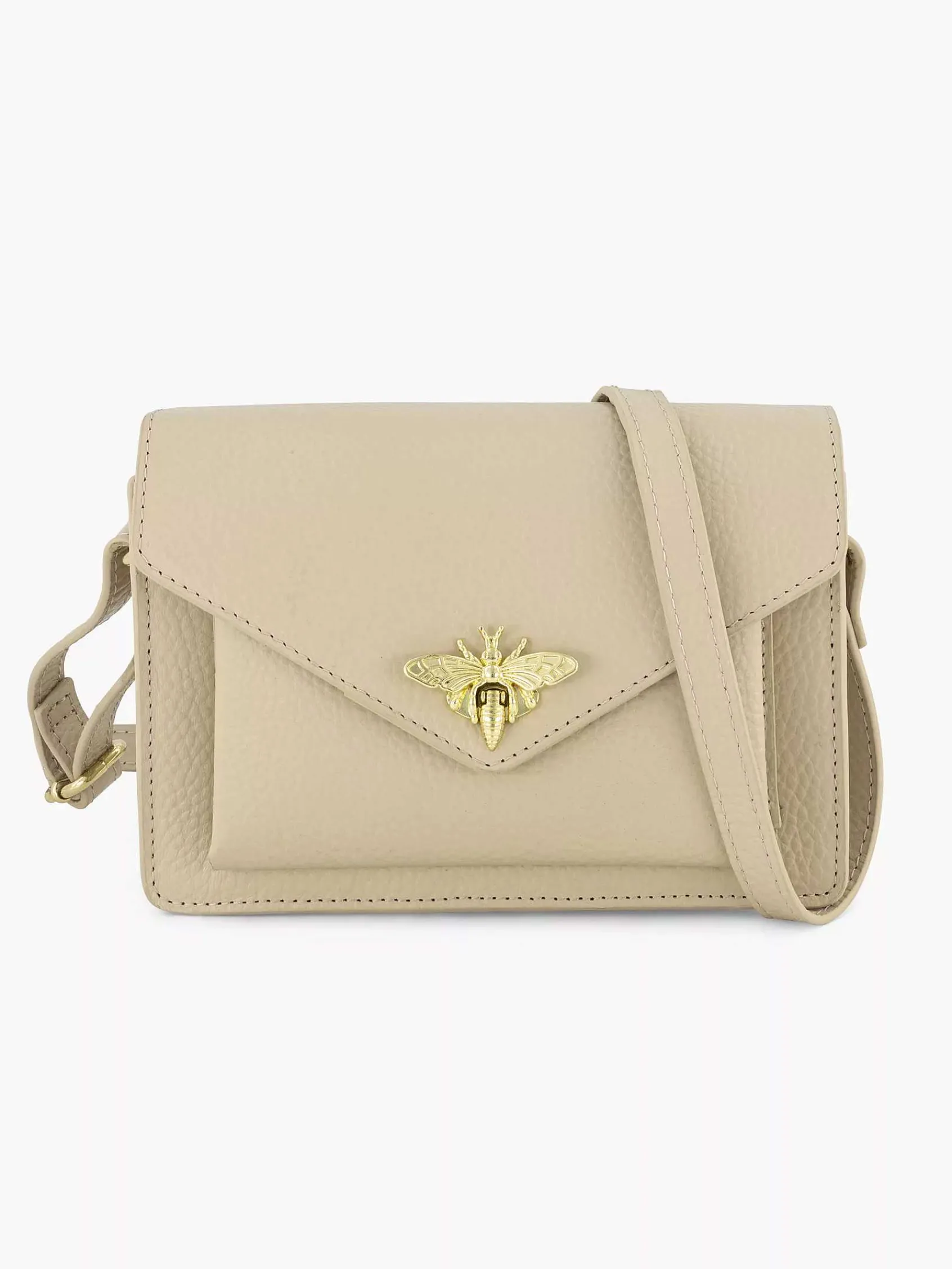 5th Avenue Tassen-Beige Leren Schoudertas
