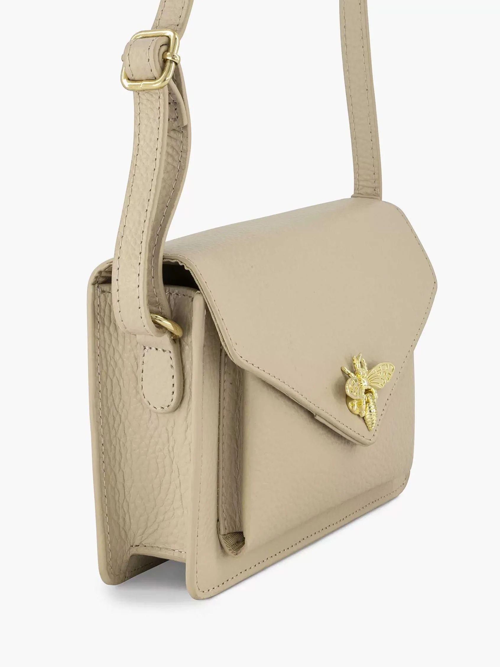 5th Avenue Tassen-Beige Leren Schoudertas