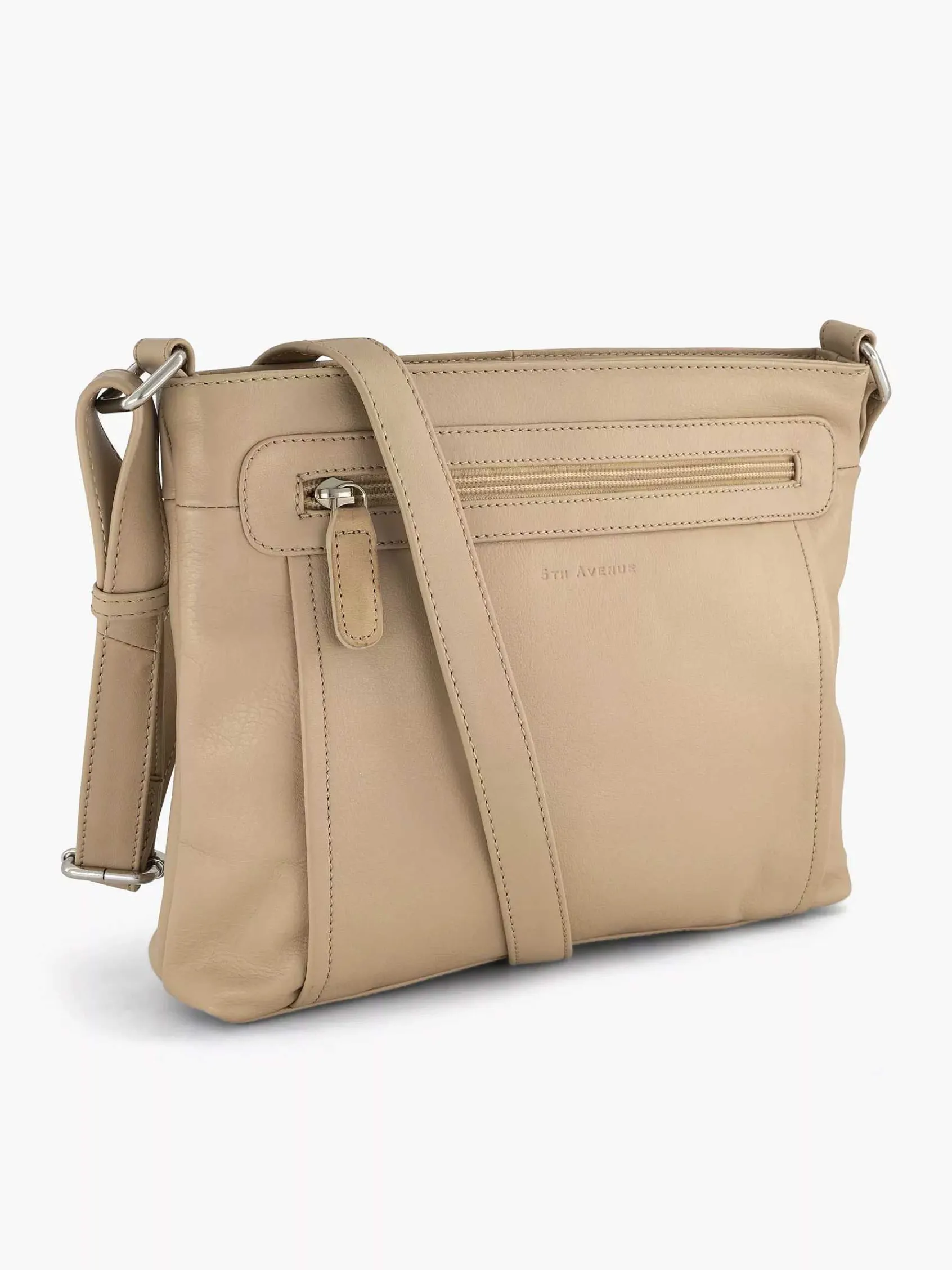 5th Avenue Online Exclusive Accessoires-Beige Leren Schoudertas