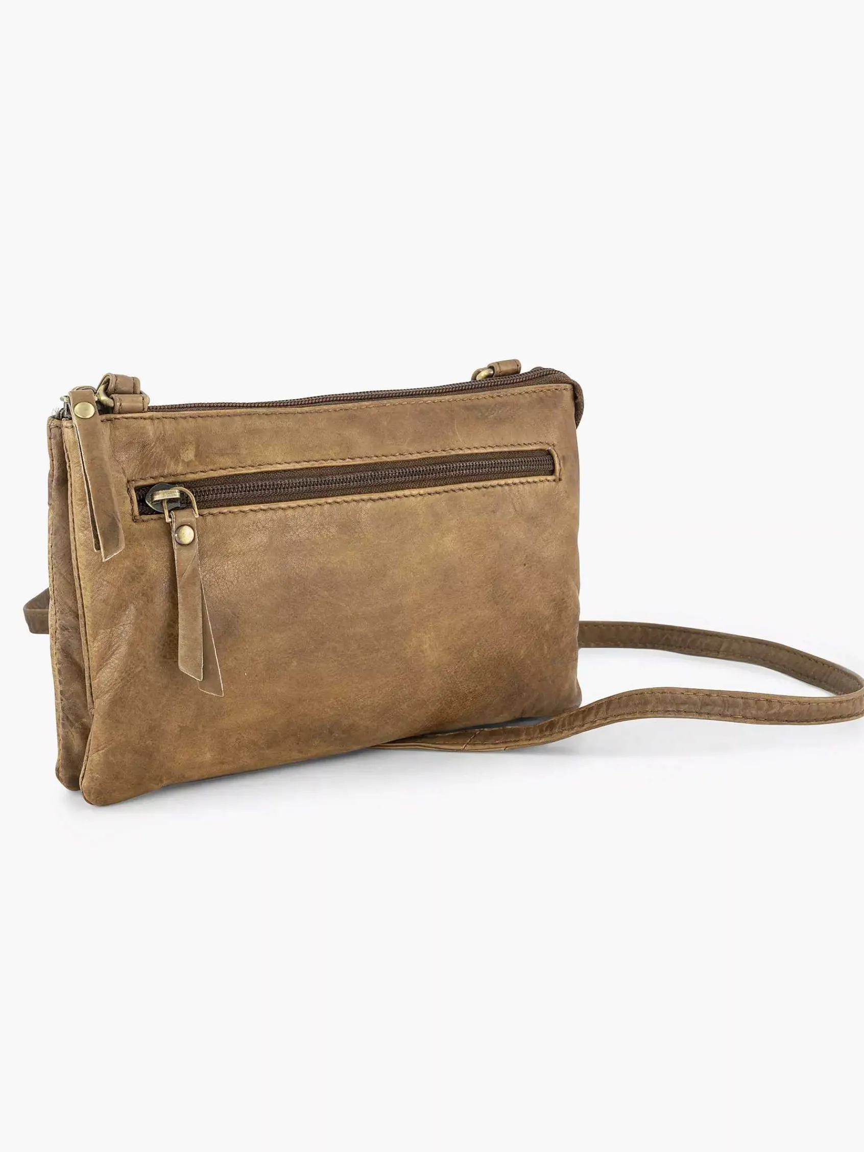 5th Avenue Online Exclusive Accessoires-Beige Leren Schoudertas