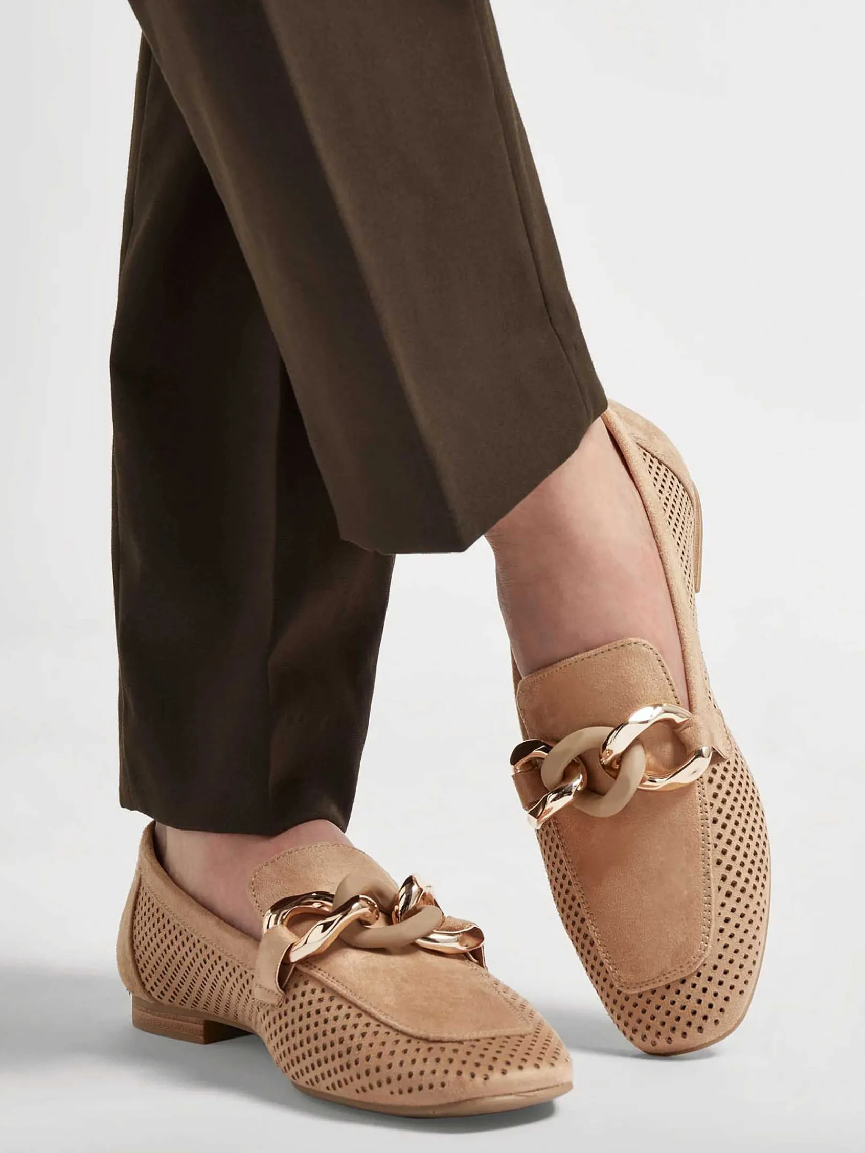 Graceland Instappers-Beige Loafer Sierketting