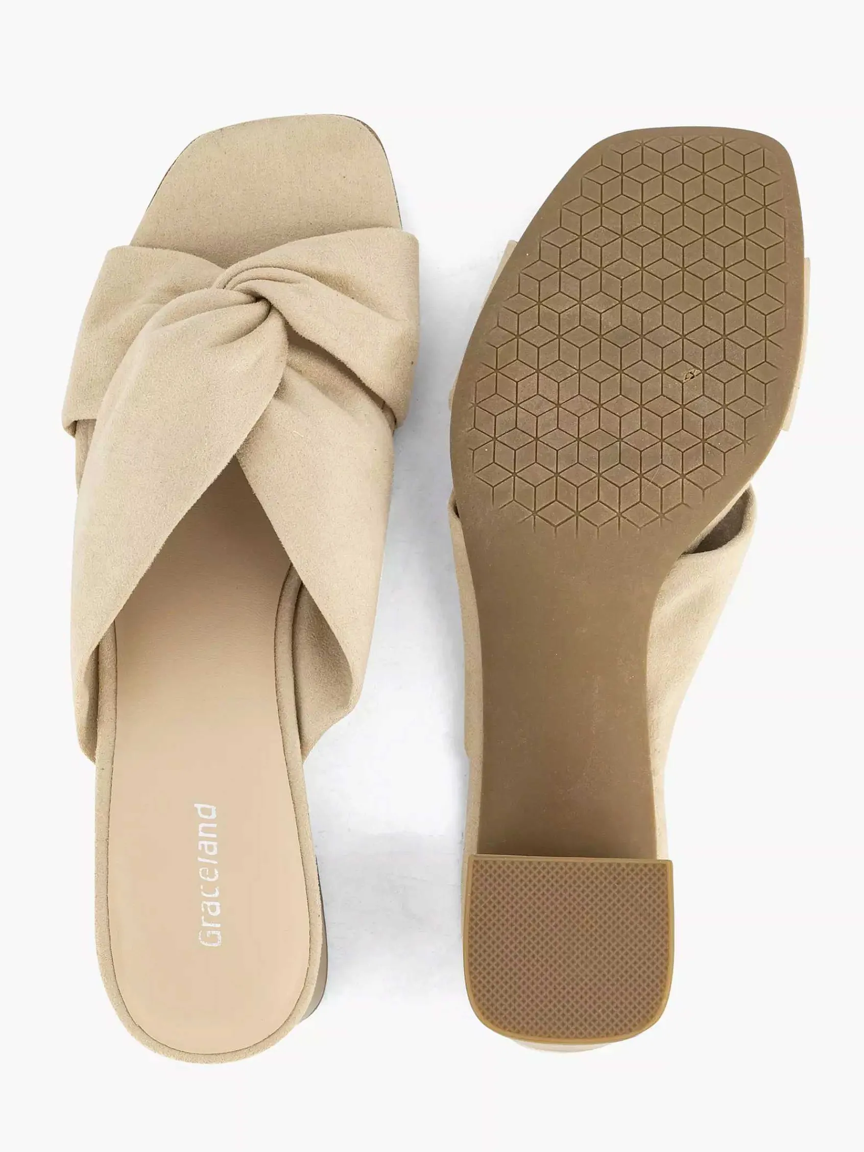 Graceland Sandalen-Beige Muiltje Knoop