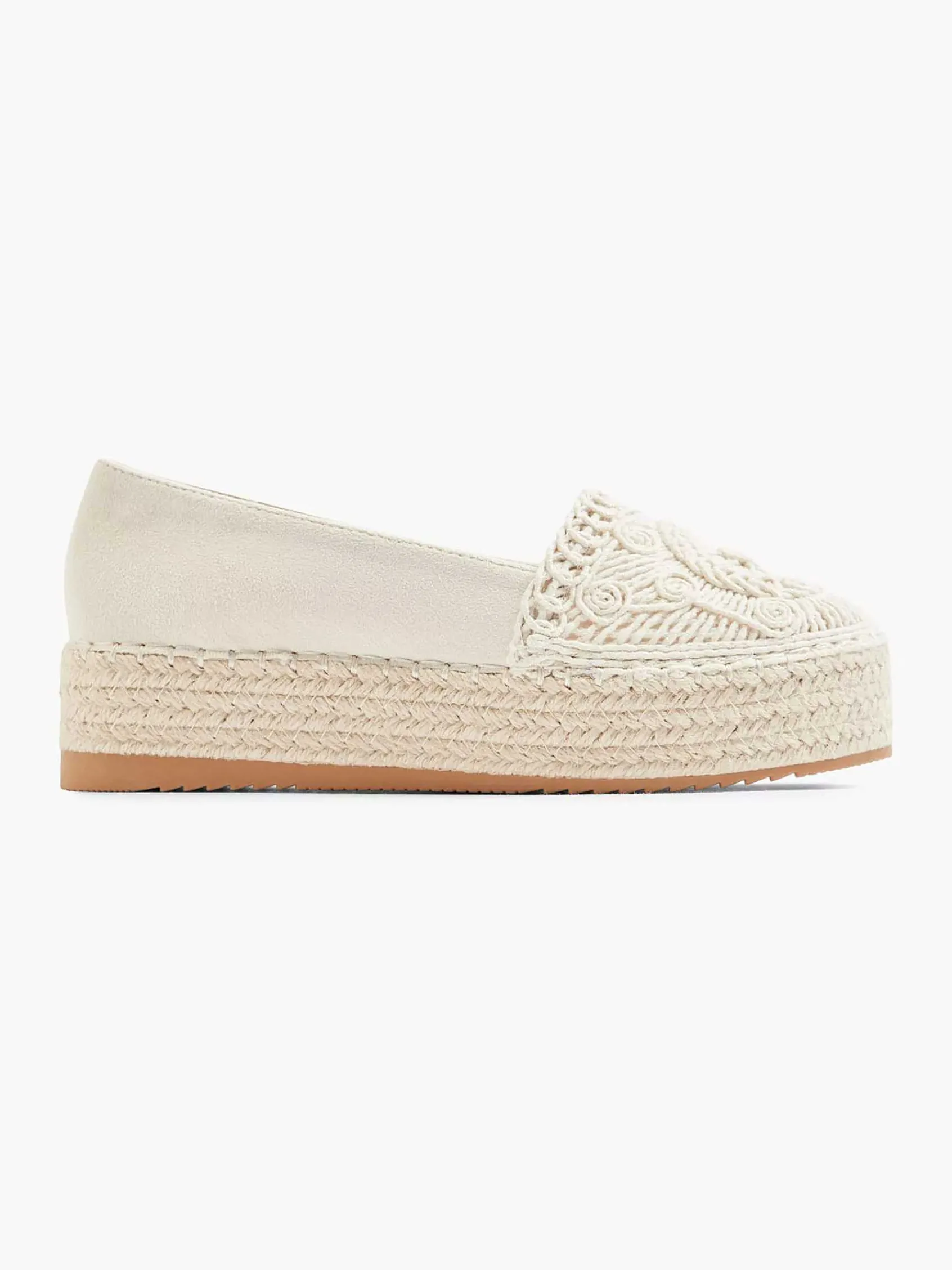 Graceland Instappers-Beige Platform Espadrille