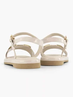 Graceland Sandalen-Beige Sandaal Siergesp