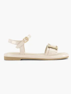 Graceland Sandalen-Beige Sandaal Siergesp