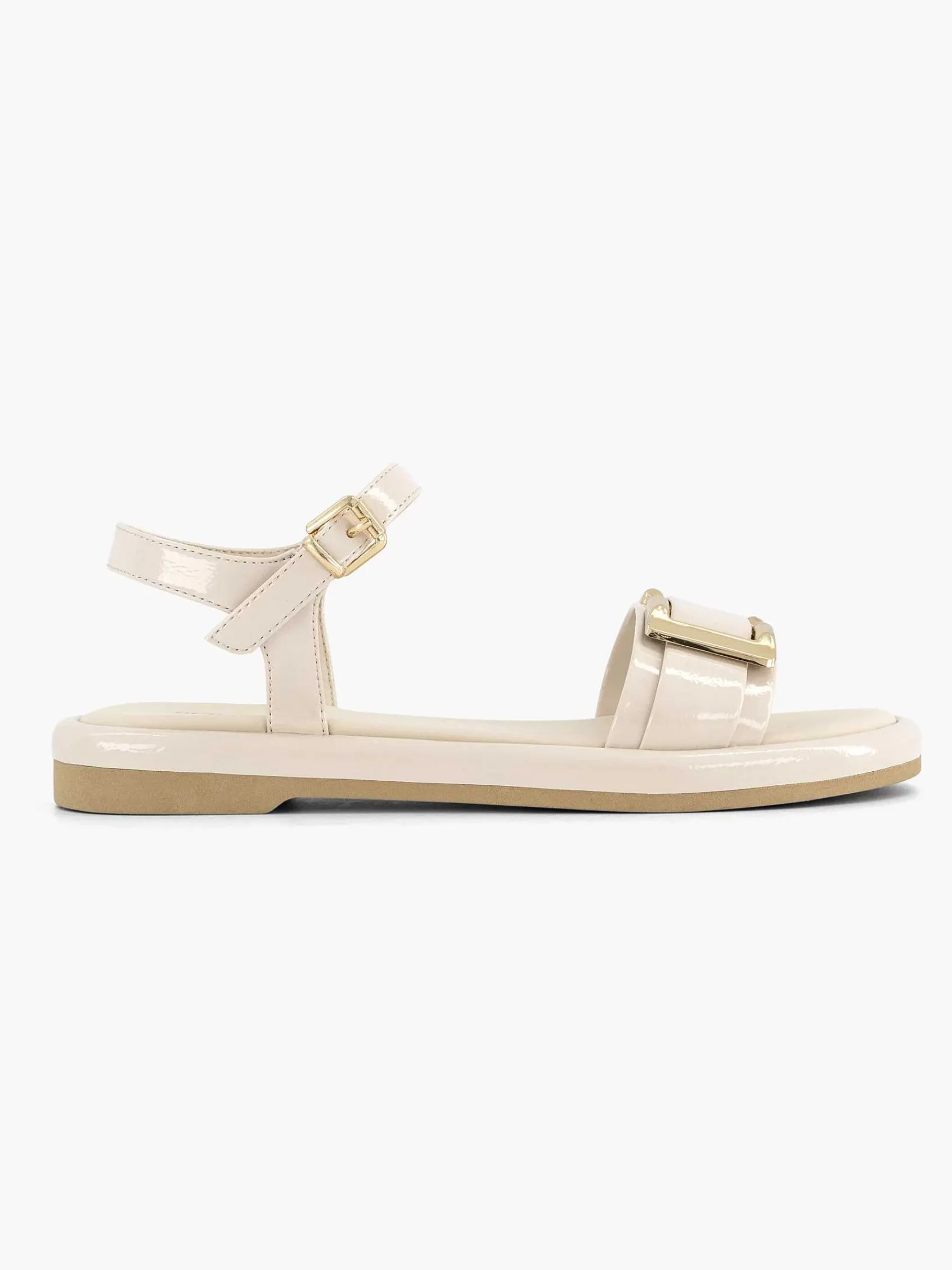 Graceland Sandalen-Beige Sandaal Siergesp