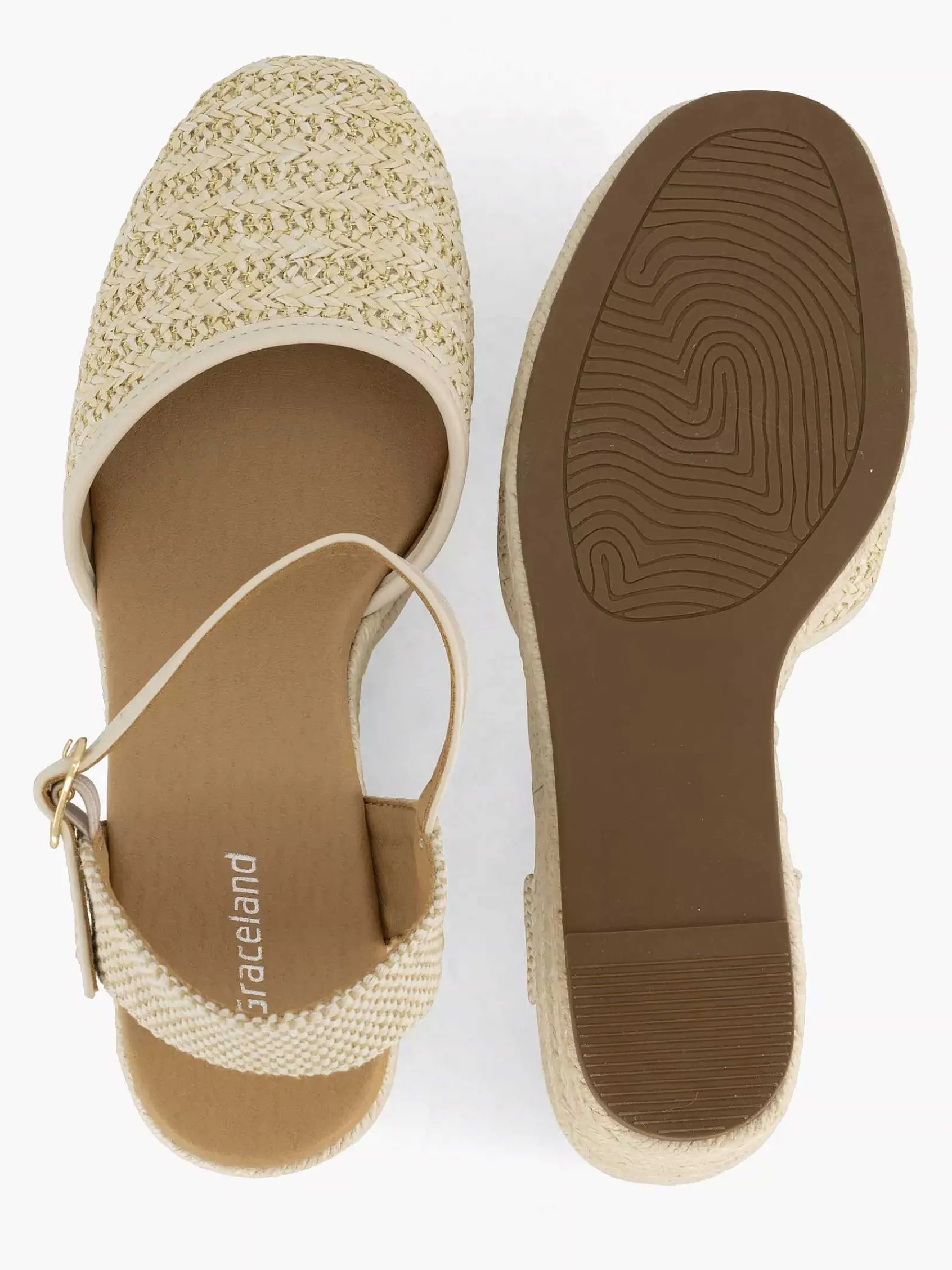 Graceland Pumps-Beige Sandaal Sleehak