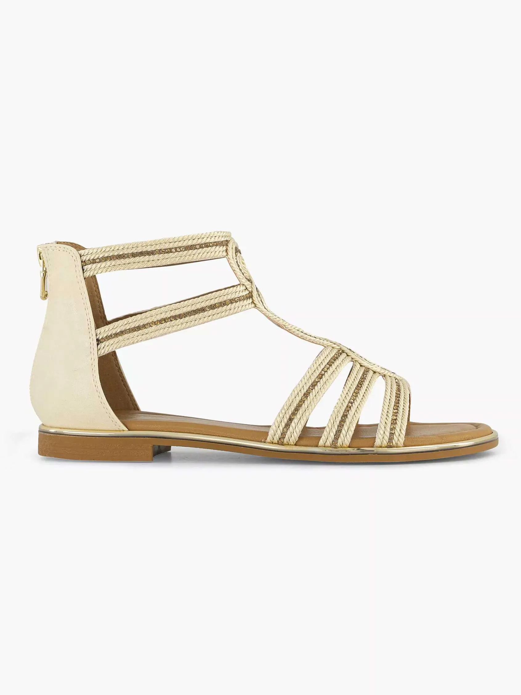 Graceland Sandalen-Beige Sandaal Steentjes