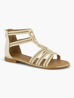Graceland Sandalen-Beige Sandaal Steentjes
