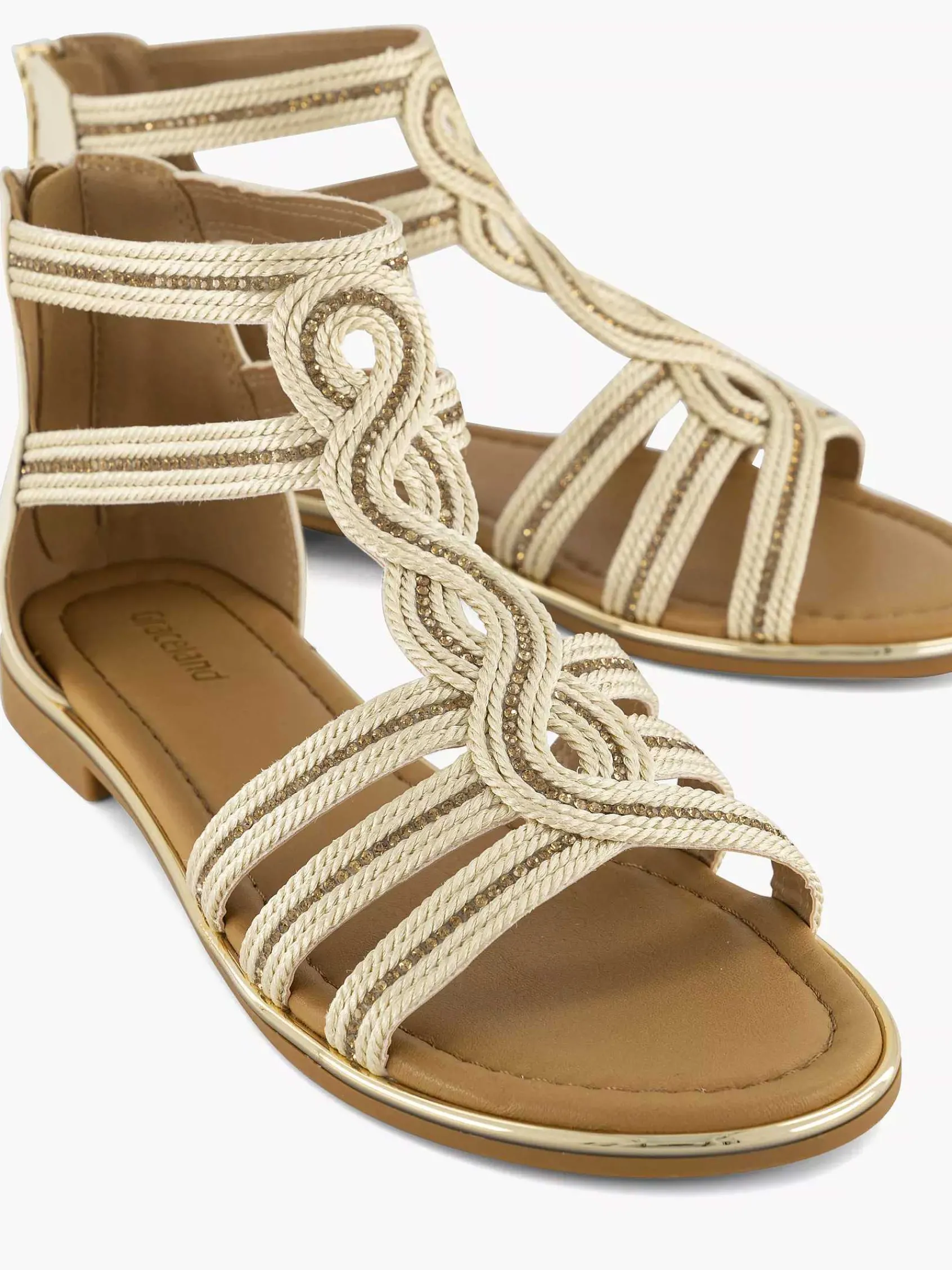 Graceland Sandalen-Beige Sandaal Steentjes