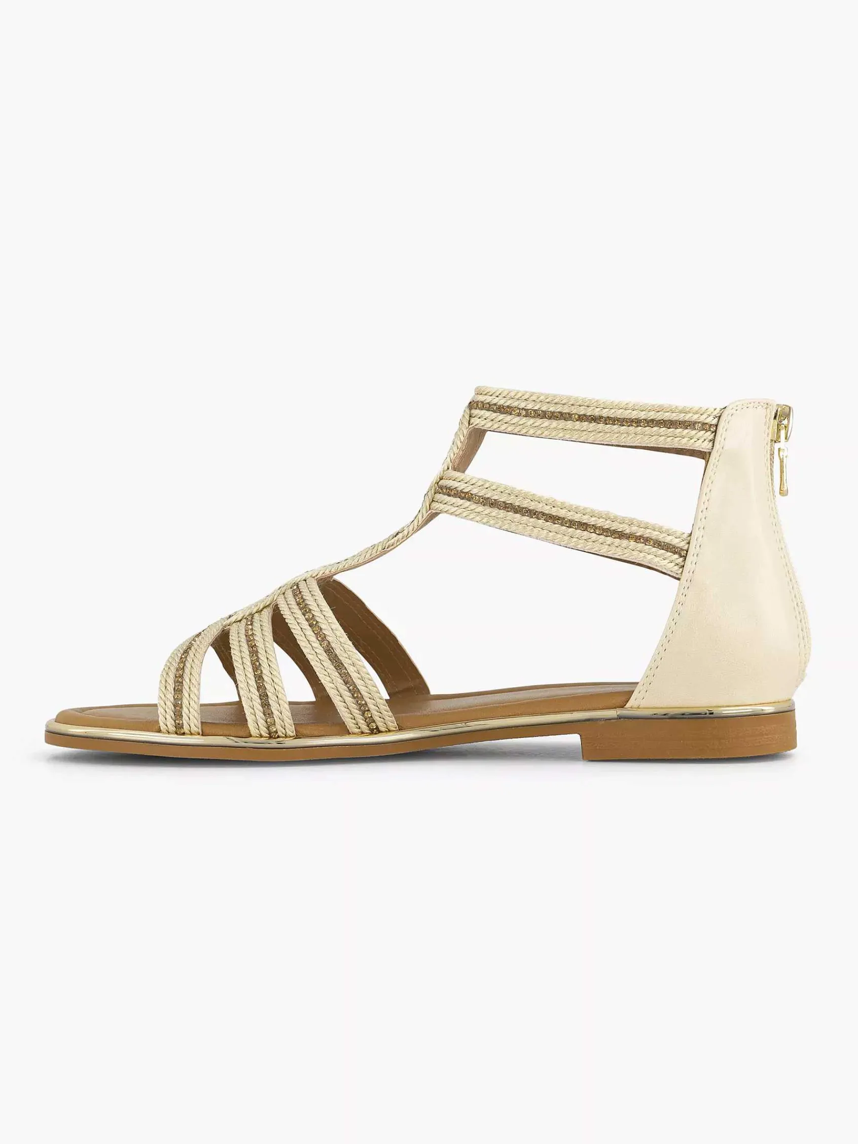 Graceland Sandalen-Beige Sandaal Steentjes