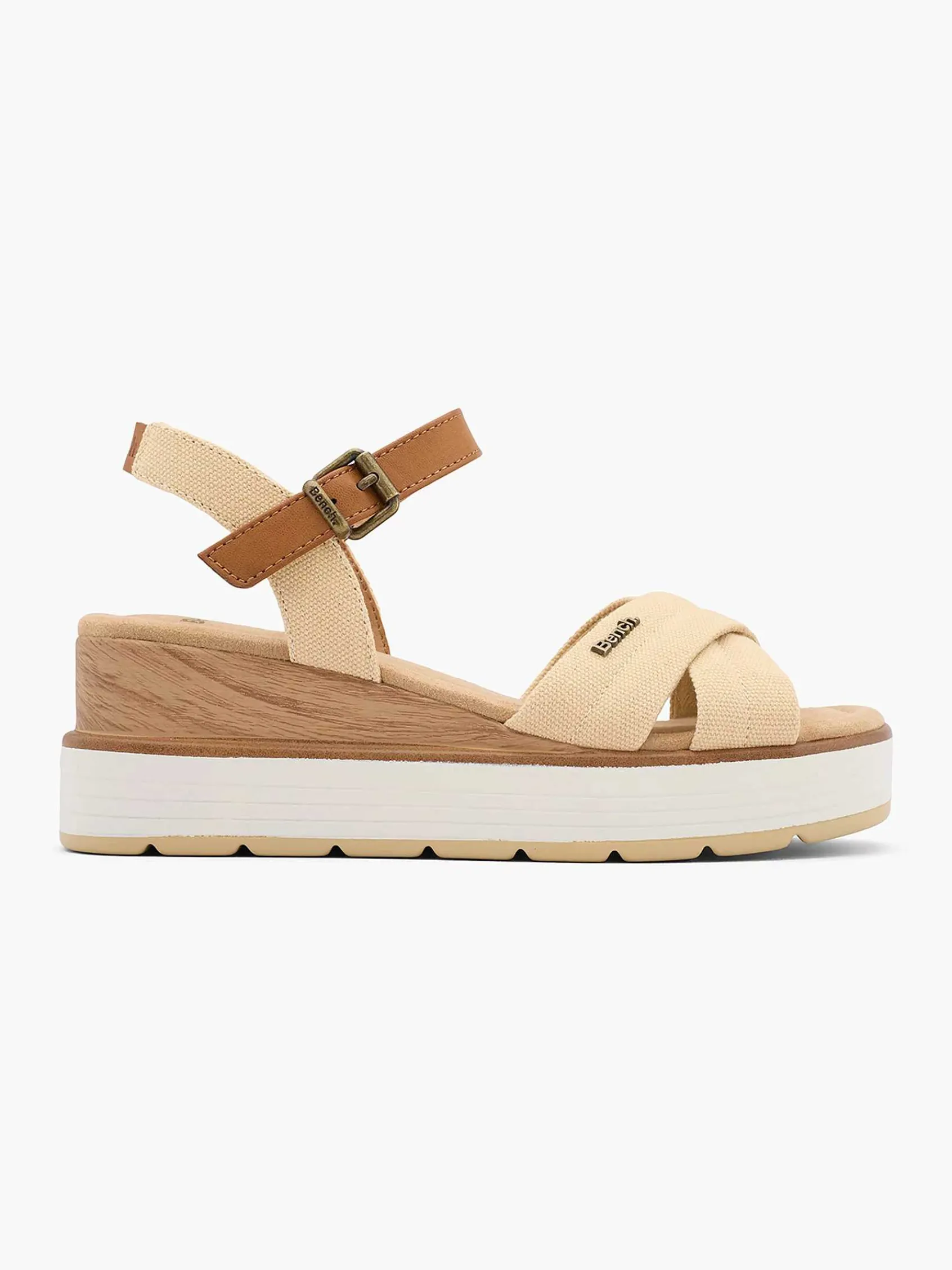 Bench Sandalen-Beige Sandalette Sleehak