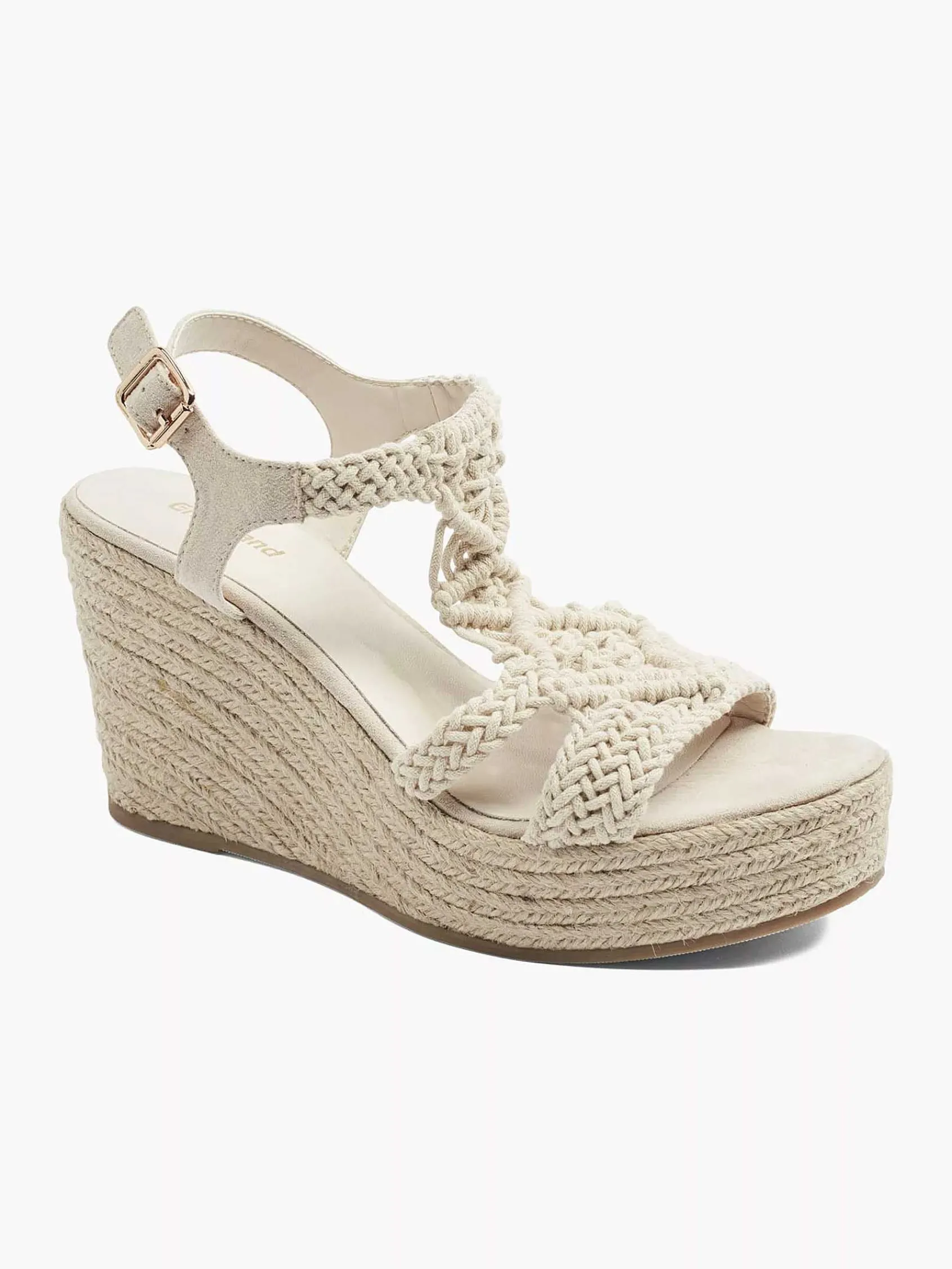 Graceland Sandalen-Beige Sandalette Sleehak