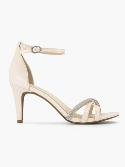 Graceland Hoge Hakken-Beige Sandalette Steentjes