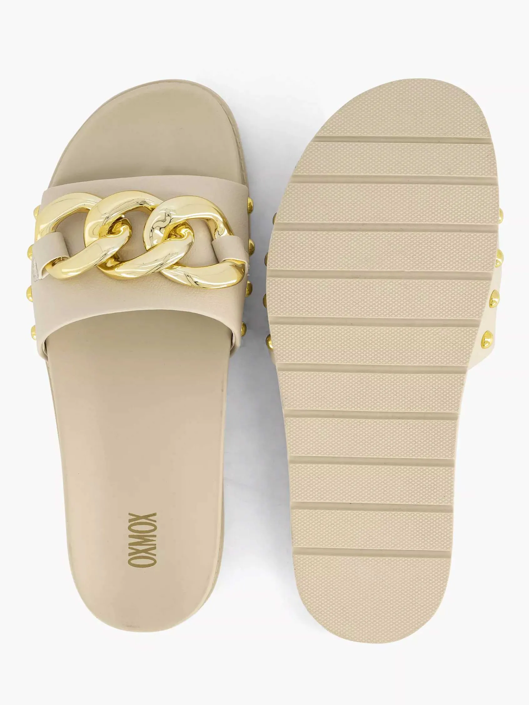 Oxmox Slippers-Beige Slipper Sierketting
