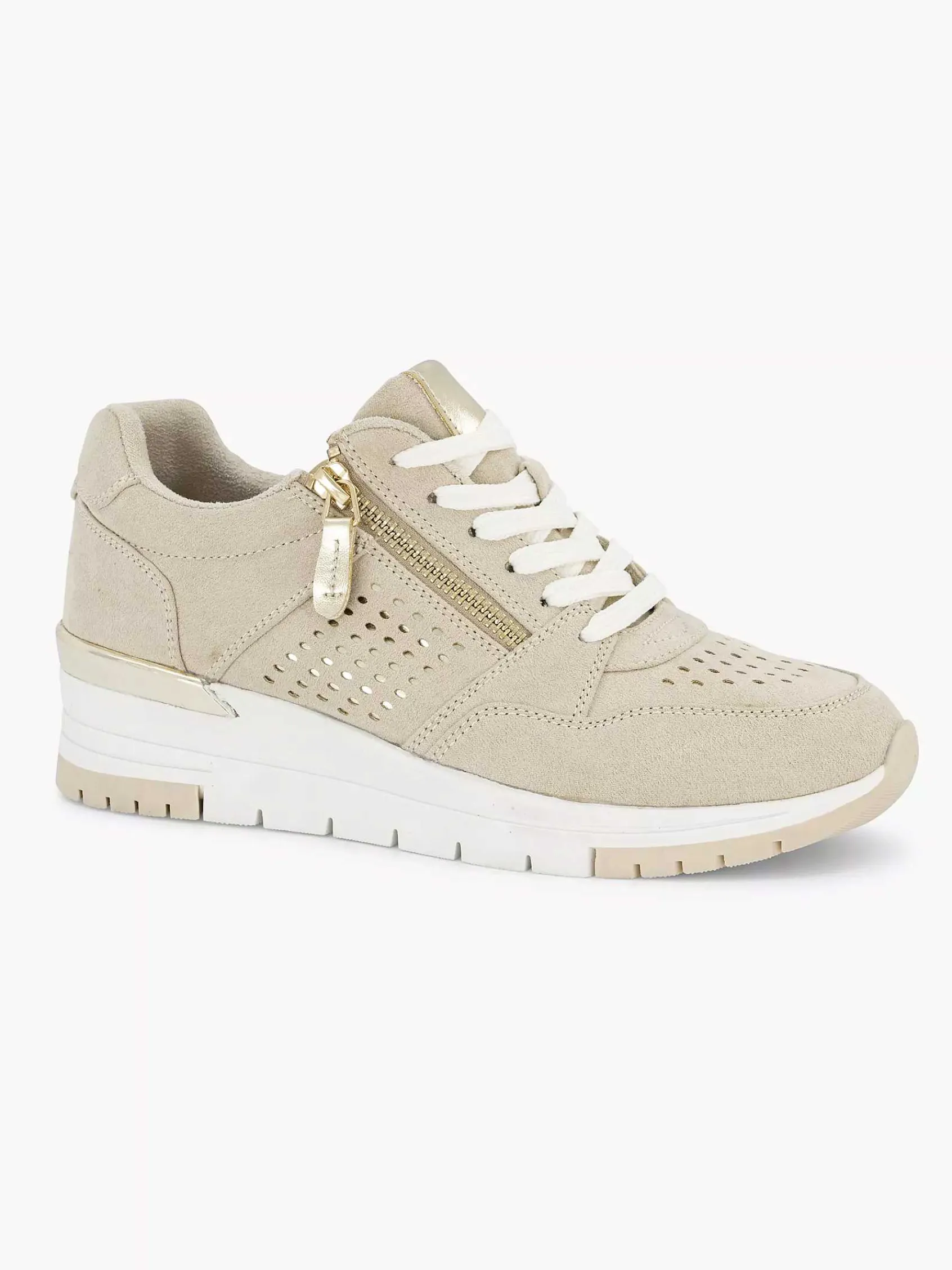 Easy Street Comfort Schoenen-Beige Sneaker Sleehak
