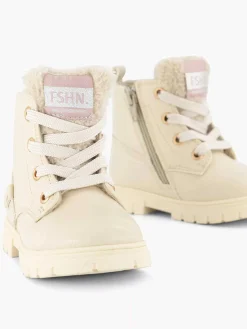 Graceland Babyschoenen-Beige Veterboot Teddy