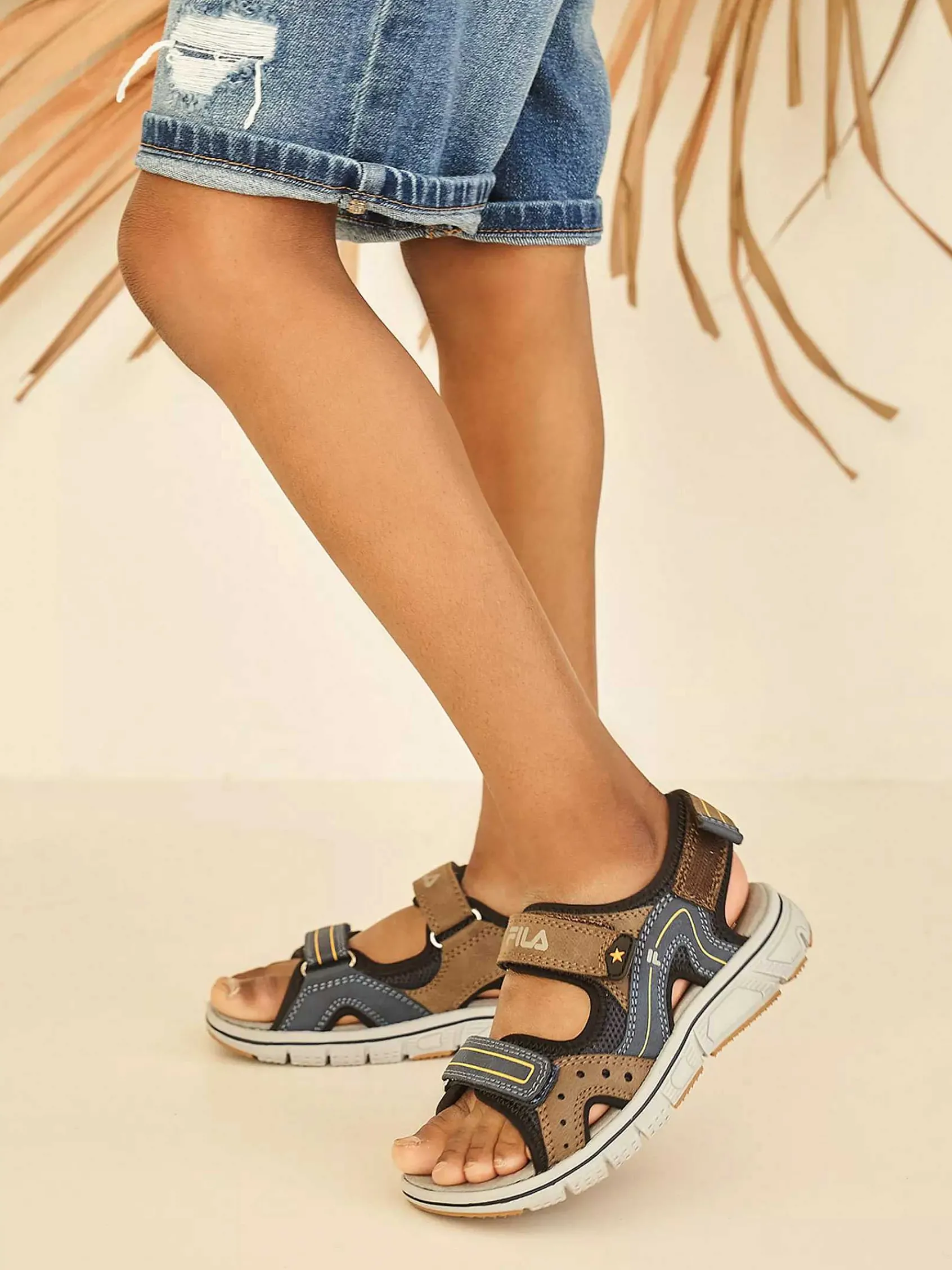 FILA Jongensschoenen-Blauw/ Bruine Sandaal