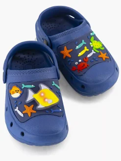 Blue Fin Babyschoenen-Blauwe Clog Lichtjes
