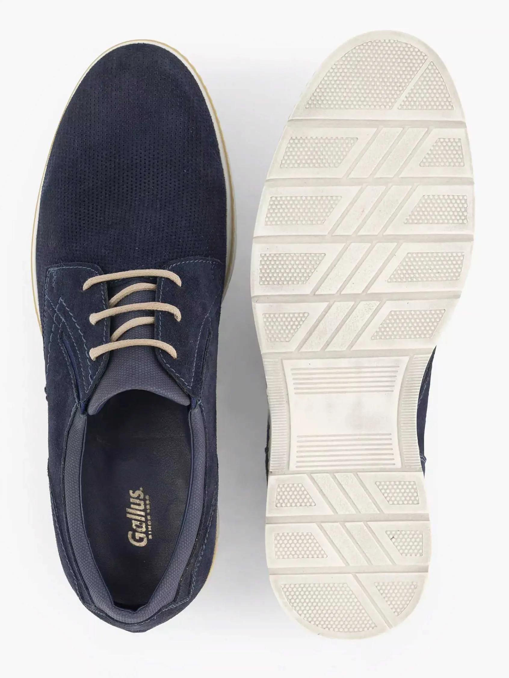 Gallus Geklede Schoenen-Blauwe Leren Veterschoen