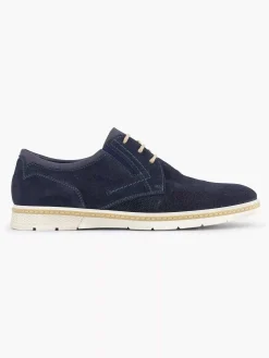 Gallus Geklede Schoenen-Blauwe Leren Veterschoen