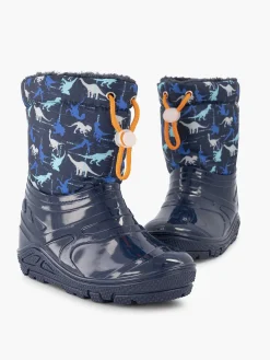Landrover Babyschoenen-Blauwe Regenlaars Dino Gevoerd