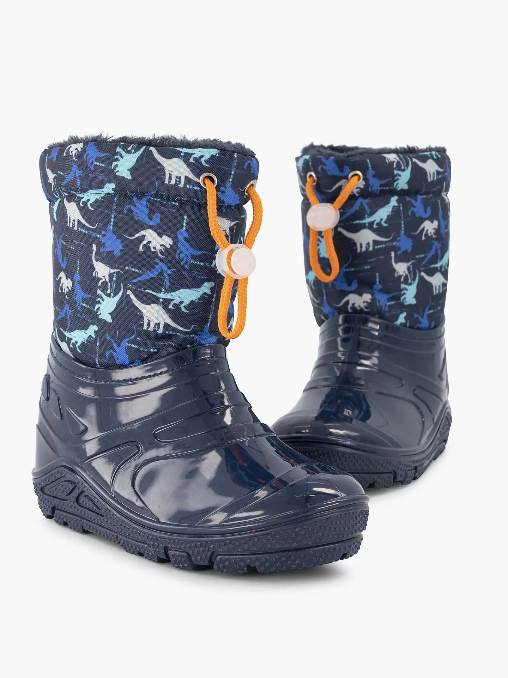 Landrover Babyschoenen-Blauwe Regenlaars Dino Gevoerd