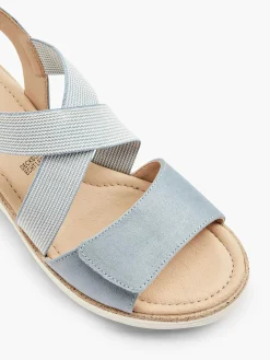 Easy Street Sandalen-Blauwe Sandalette Sleehak