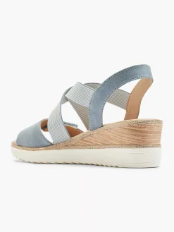 Easy Street Sandalen-Blauwe Sandalette Sleehak