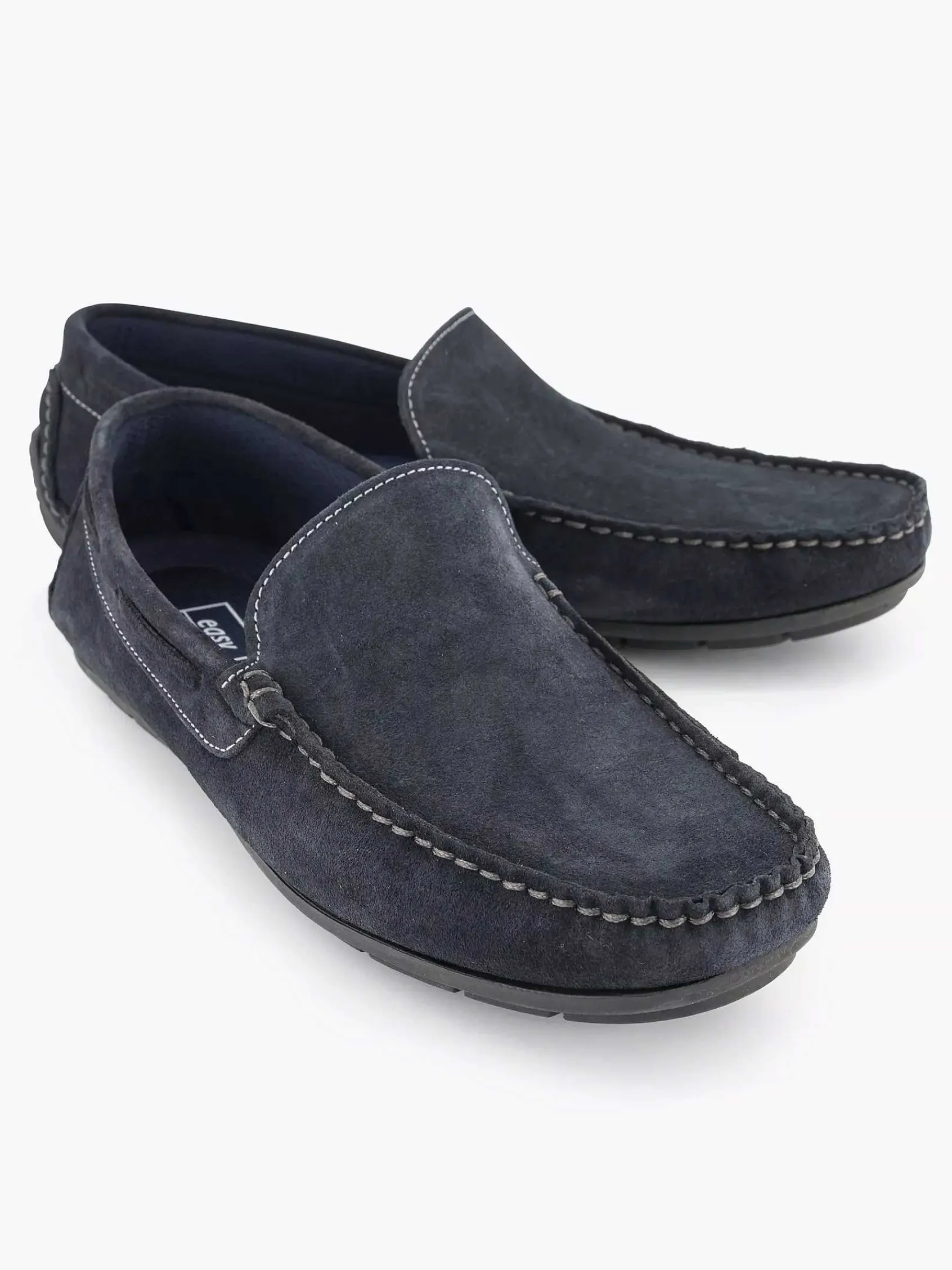 Easy Street Instappers-Blauwe Suede Comfort Instapper