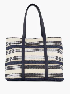 Graceland Online Exclusive Accessoires-Blauw/ Witte Strandtas