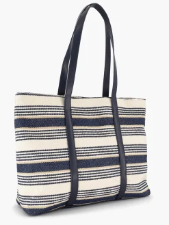 Graceland Online Exclusive Accessoires-Blauw/ Witte Strandtas