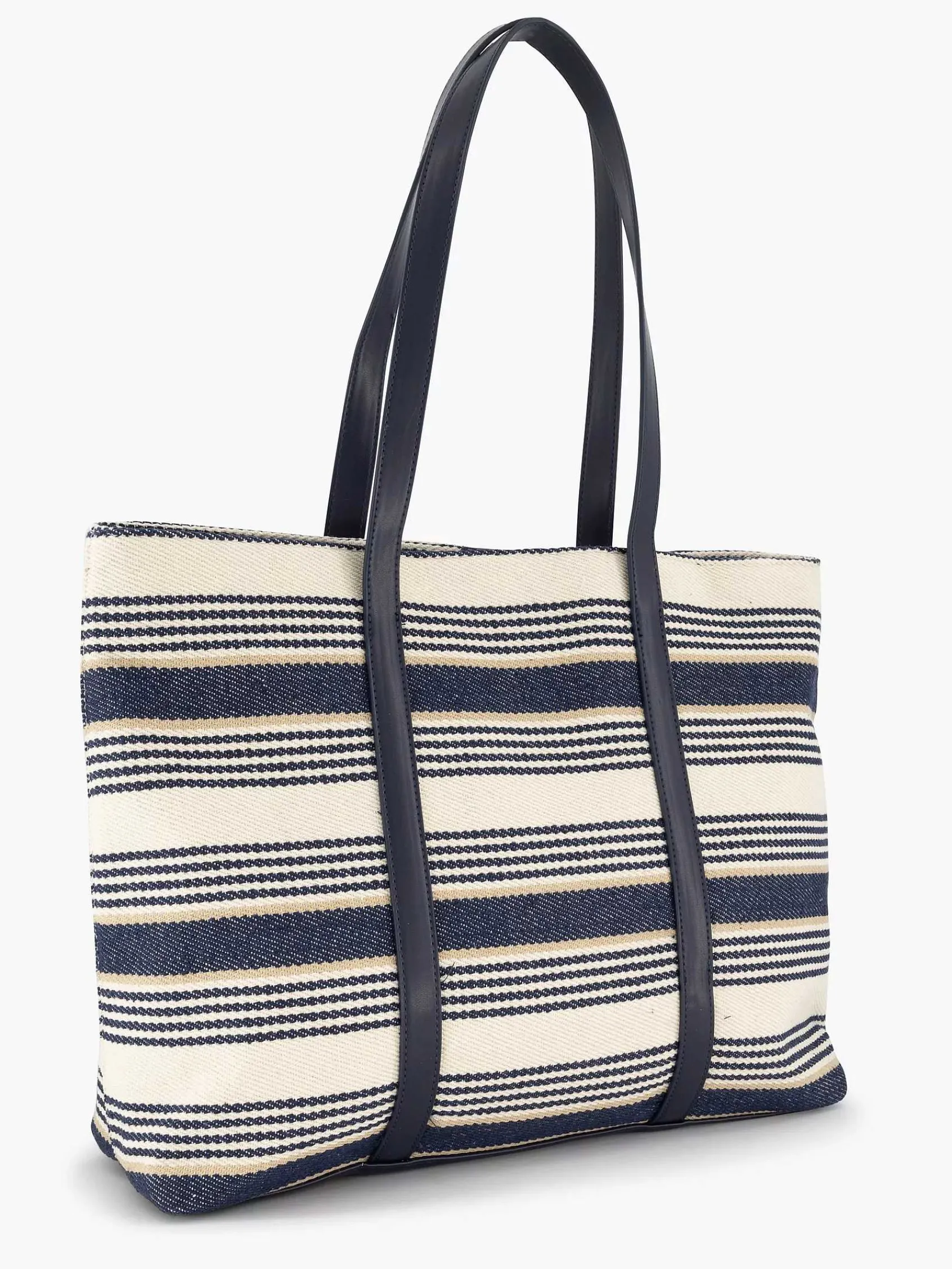 Graceland Online Exclusive Accessoires-Blauw/ Witte Strandtas
