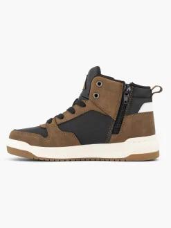 Vty Jongensschoenen-Bruine Hoge Sneaker