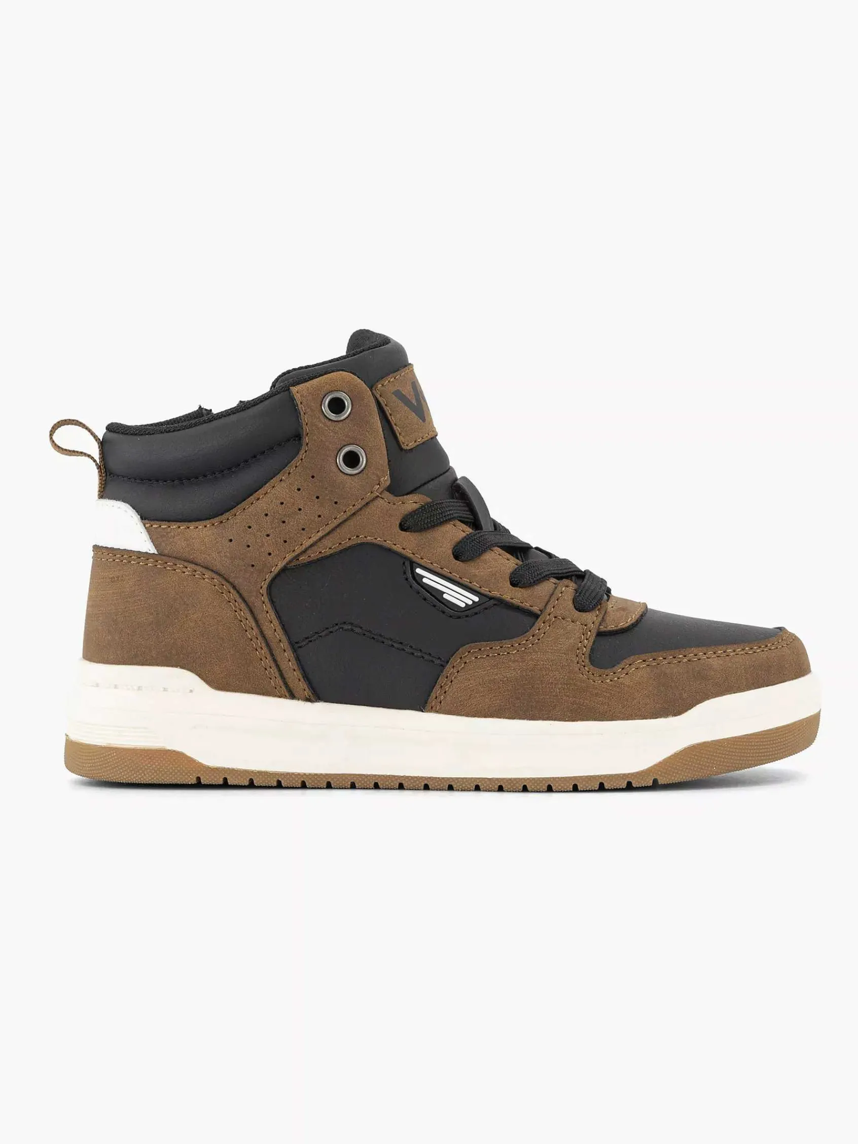 Vty Jongensschoenen-Bruine Hoge Sneaker