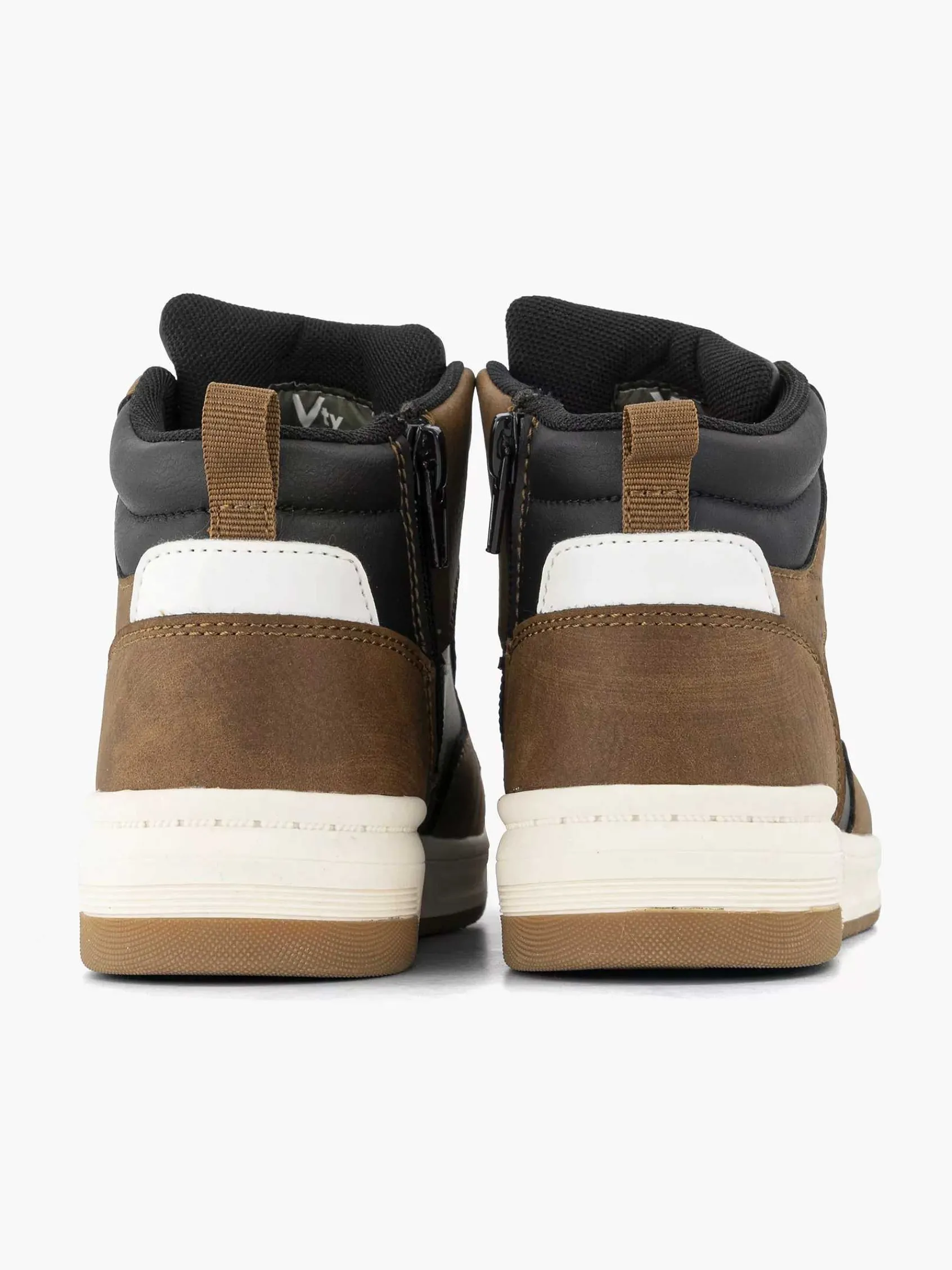 Vty Jongensschoenen-Bruine Hoge Sneaker