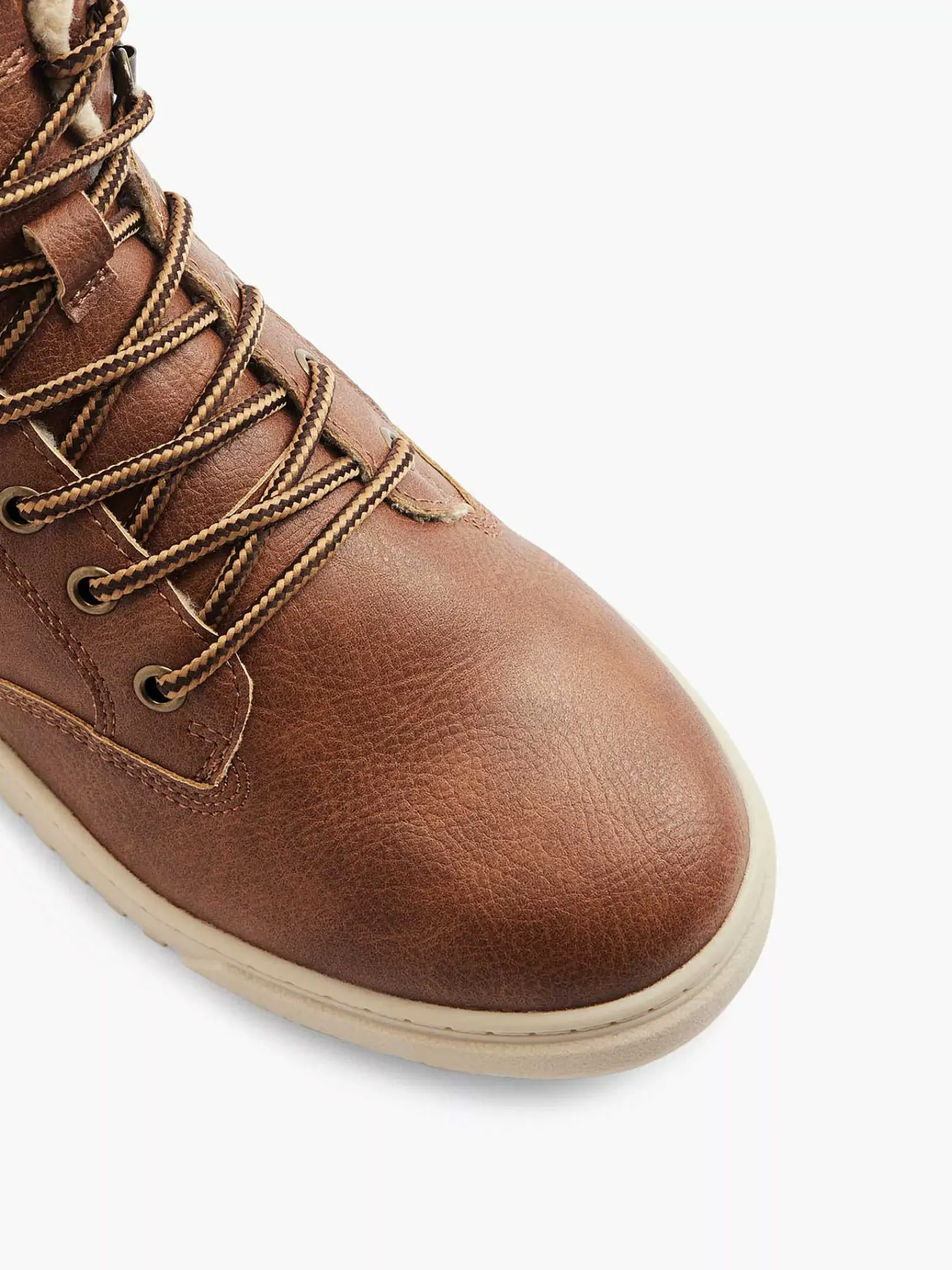 Vty Jongensschoenen-Bruine Hoge Sneaker
