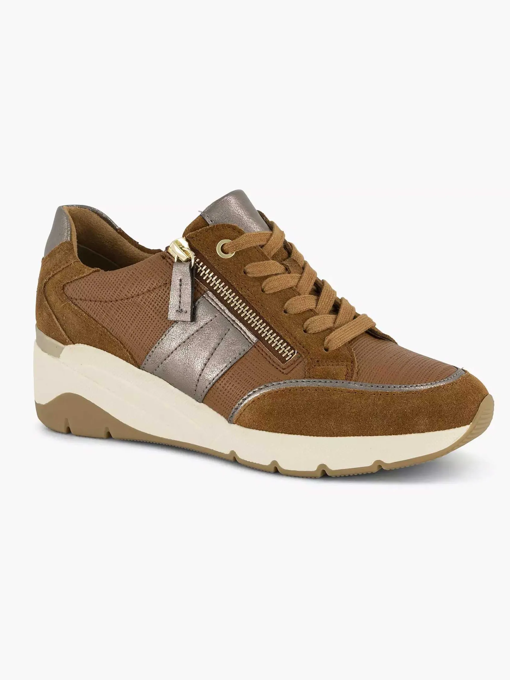Medicus Comfort Schoenen-Bruine Leren Comfort Sneaker