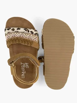 Limelight girl Jongensschoenen-Bruine Leren Sandalen Panterprint
