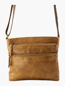 5th Avenue Online Exclusive Accessoires-Bruine Leren Schoudertas