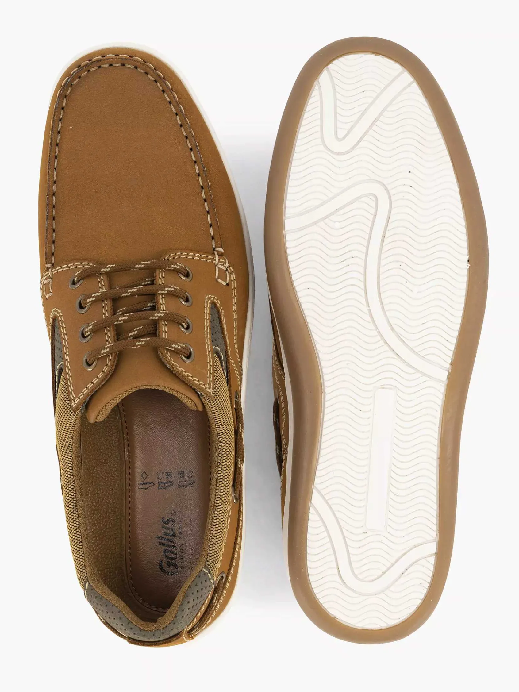 Gallus Geklede Schoenen-Bruine Leren Veterschoen